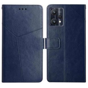 For OPPO Realme 9 Pro+/Realme 9 4G Y Stitching Horizontal Flip Leather Phone Case(Blue)