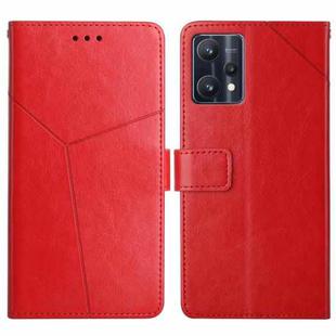 For OPPO Realme 9 Pro+/Realme 9 4G Y Stitching Horizontal Flip Leather Phone Case(Red)