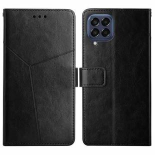 For Samsung Galaxy M53 Y Stitching Horizontal Flip Leather Phone Case(Black)