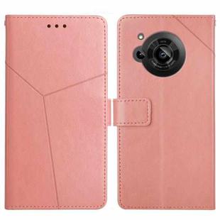 For Sharp Aquos R7 Y Stitching Horizontal Flip Leather Phone Case(Rose Gold)