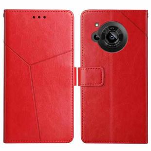 For Sharp Aquos R7 Y Stitching Horizontal Flip Leather Phone Case(Red)