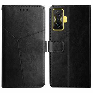 For Xiaomi Poco F4 GT Y Stitching Horizontal Flip Leather Phone Case(Black)