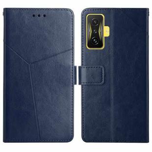 For Xiaomi Poco F4 GT Y Stitching Horizontal Flip Leather Phone Case(Blue)