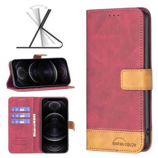 For iPhone 12 / 12 Pro BF11 Color Matching Skin Feel Leather Phone Case(Red)