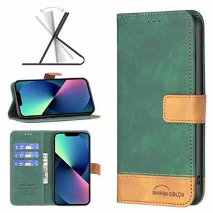 For iPhone 13 mini BF11 Color Matching Skin Feel Leather Phone Case (Green)