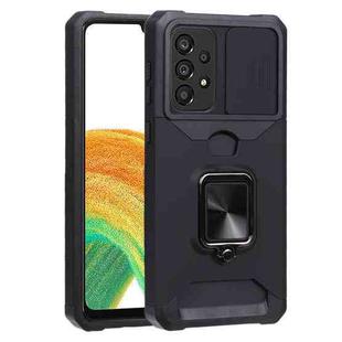 For Samsung Galaxy A33 5G Sliding Camera Cover Design PC + TPU Shockproof Phone Case(Black)