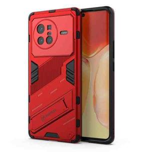 For vivo X80 Punk Armor PC + TPU Phone Case with Holder(Red)