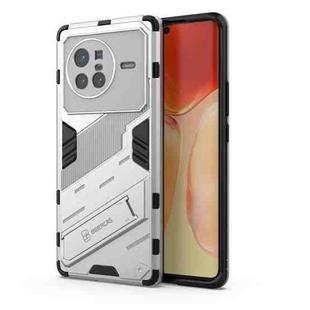 For vivo X80 Punk Armor PC + TPU Phone Case with Holder(White)