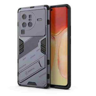 For vivo X80 Pro Punk Armor PC + TPU Phone Case with Holder(Grey)