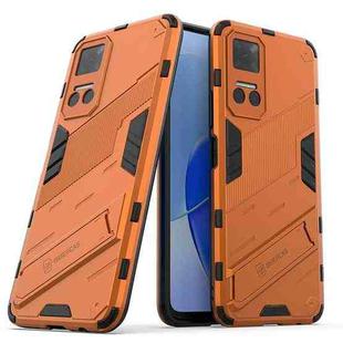 For Honor Play6T Punk Armor PC + TPU Phone Case with Holder(Orange)