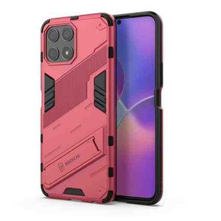 For Honor X30i / Play6T Pro / X8 Punk Armor PC + TPU Phone Case with Holder(Light Red)