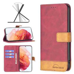 For Samsung Galaxy S21 5G BF11 Color Matching Skin Feel Leather Phone Case(Red)