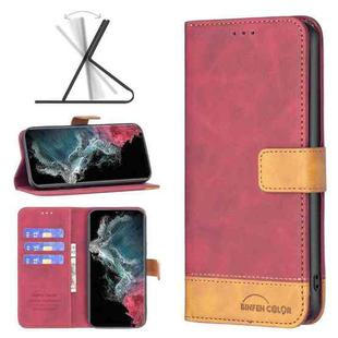 For Samsung Galaxy S22 Ultra 5G BF11 Color Matching Skin Feel Leather Phone Case(Red)