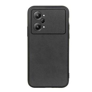 For OPPO K10 Pro 5G Accurate Hole Two-color Calf Texture PU Phone Case(Black)