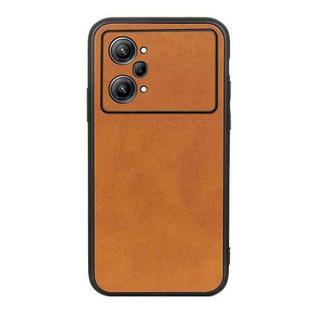 For OPPO K10 Pro 5G Accurate Hole Two-color Calf Texture PU Phone Case(Brown)