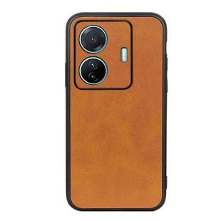 For vivo S15e Accurate Hole Two-color Calf Texture PU Phone Case(Brown)