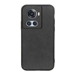 For OnePlus Ace Accurate Hole Two-color Calf Texture PU Phone Case(Black)