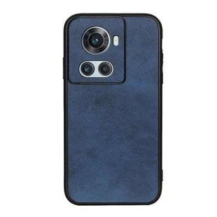 For OnePlus Ace Accurate Hole Two-color Calf Texture PU Phone Case(Blue)