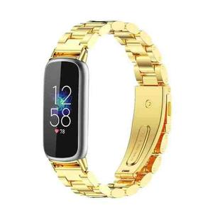 For Fitbit Luxe Mijobs Stainless Steel Metal Watch Band(Gold)