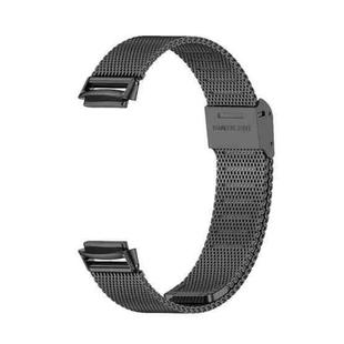 For Fitbit Luxe Mijobs Milan Buckle Stainless Steel Metal Watch Band(Black)