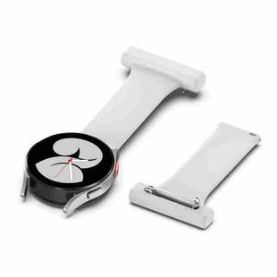 20mm Silicone Nurse Brooch Watch Band(Silver Grey)