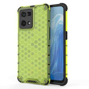 For OPPO Reno7 4G Shockproof Honeycomb PC + TPU Phone Case(Green)