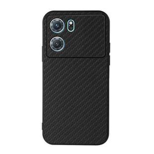 For OPPO K10 5G Accurate Hole Carbon Fiber Texture PU Phone Case(Black)