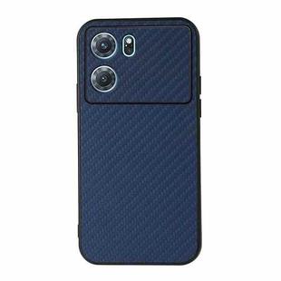 For OPPO K10 5G Accurate Hole Carbon Fiber Texture PU Phone Case(Blue)