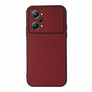 For OPPO K10 Pro 5G Accurate Hole Carbon Fiber Texture PU Phone Case(Red)