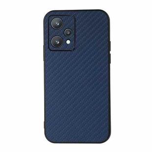 For OPPO Realme 9 Pro Accurate Hole Carbon Fiber Texture PU Phone Case(Blue)