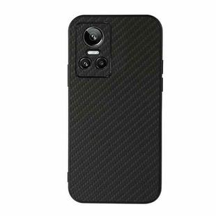 For OPPO Realme GT Neo 3 Accurate Hole Carbon Fiber Texture PU Phone Case(Black)