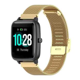 19mm Snap-fit Stainless Steel Mesh Watch Band(Gold)
