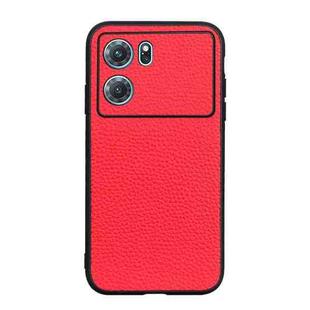 For OPPO K10 5G Accurate Hole Genuine Leather Phone Case(Red)