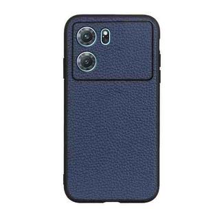 For OPPO K10 5G Accurate Hole Genuine Leather Phone Case(Blue)