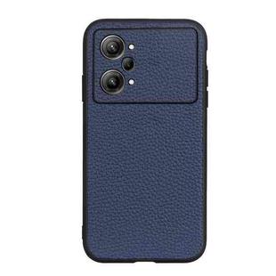 For OPPO K10 Pro 5G Accurate Hole Genuine Leather Phone Case(Blue)