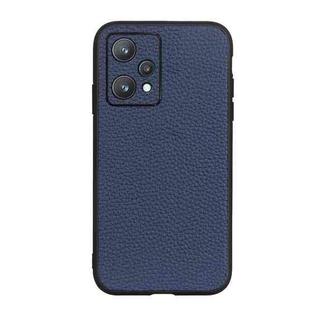 For OPPO Realme 9 Pro Accurate Hole Genuine Leather Phone Case(Blue)