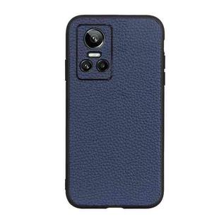 For OPPO Realme GT Neo 3 Accurate Hole Genuine Leather Phone Case(Blue)