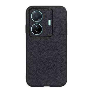 For vivo S15e Accurate Hole Genuine Leather Phone Case(Black)
