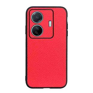 For vivo S15e Accurate Hole Genuine Leather Phone Case(Red)