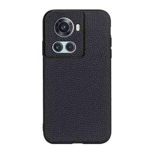 For OnePlus Ace Accurate Hole Genuine Leather Phone Case(Black)