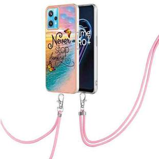 For OPPO Realme 9 Pro+ 5G Electroplating IMD TPU Phone Case with Lanyard(Dream Butterfly)