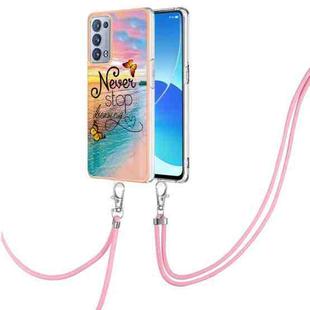 For OPPO Reno6 Pro+ 5G / Reno6 Pro Electroplating IMD TPU Phone Case with Lanyard(Dream Butterfly)