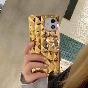 For iPhone 11 Square Diamond Texture Electroplated TPU Phone Case (Gold)