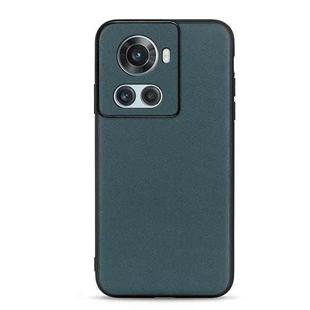 For OnePlus Ace Accurate Hole Lambskin Texture Genuine Leather Phone Case(Green)