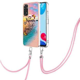 For Xiaomi Redmi Note 11S / Note 11 Global Electroplating IMD TPU Phone Case with Lanyard(Dream Butterfly)