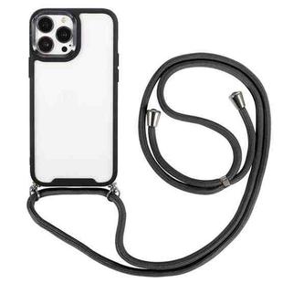 For iPhone 12 Electroplating Hawkeye Phone Case with Lanyard(Black)