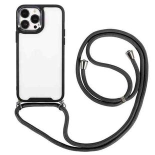 For iPhone 13 Pro Electroplating Hawkeye Phone Case with Lanyard (Black)