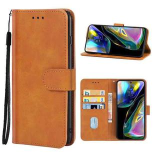 For Motorola Moto G82 Leather Phone Case(Brown)