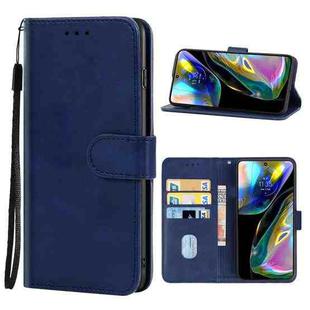 For Motorola Moto G82 Leather Phone Case(Blue)