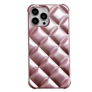 For iPhone 13 Pro Max Elegant Rhombic Texture TPU Phone Case (Pink)